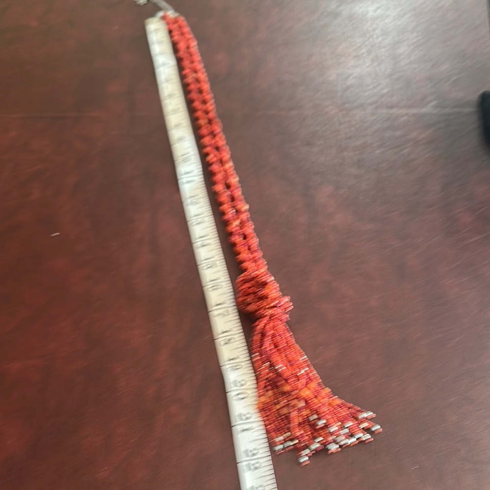 Chico’s Elegant Orange Beaded Necklace - Picture 4 of 4